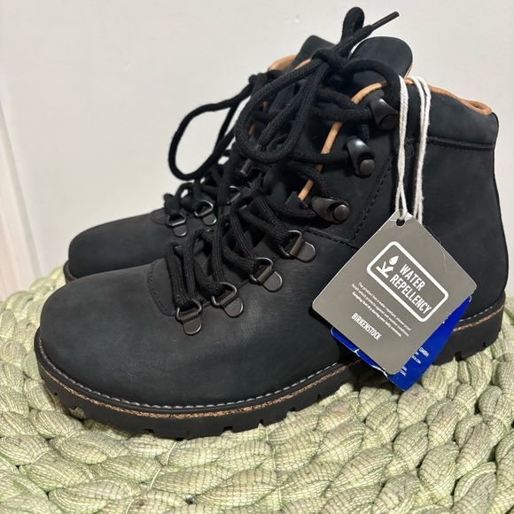 NEW Birkenstock Jackson Nubuck Leather Washed Black Lace Up Boots Narrow 7 - Picture 6 of 16